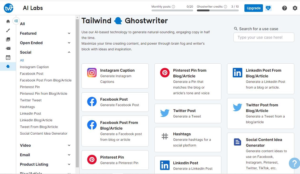 How Tailwind's Ghostwriter AI simplifies the process of creating engaging social media content